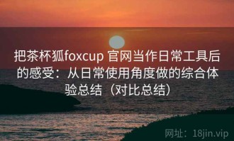 把茶杯狐foxcup 官网当作日常工具后的感受：从日常使用角度做的综合体验总结（对比总结）