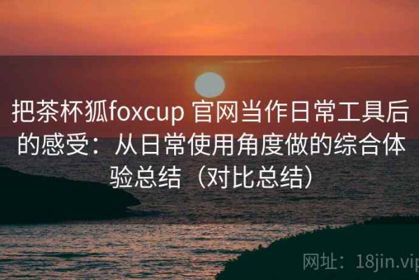 把茶杯狐foxcup 官网当作日常工具后的感受：从日常使用角度做的综合体验总结（对比总结）