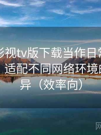 把可可影视tv版下载当作日常工具后的感受：适配不同网络环境的体验差异（效率向）