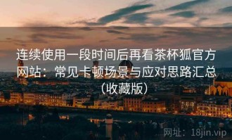 连续使用一段时间后再看茶杯狐官方网站：常见卡顿场景与应对思路汇总（收藏版）