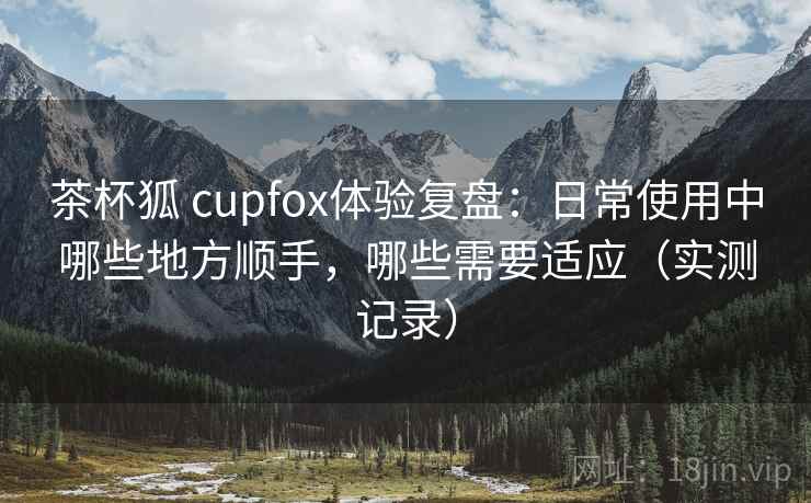 茶杯狐 cupfox体验复盘:日常使用中哪些地方顺手,哪些需要适应(实测记录) 茶杯狐 cupfox体验复盘:日常使用中哪些地方顺手,哪些需要适应(实测记录)