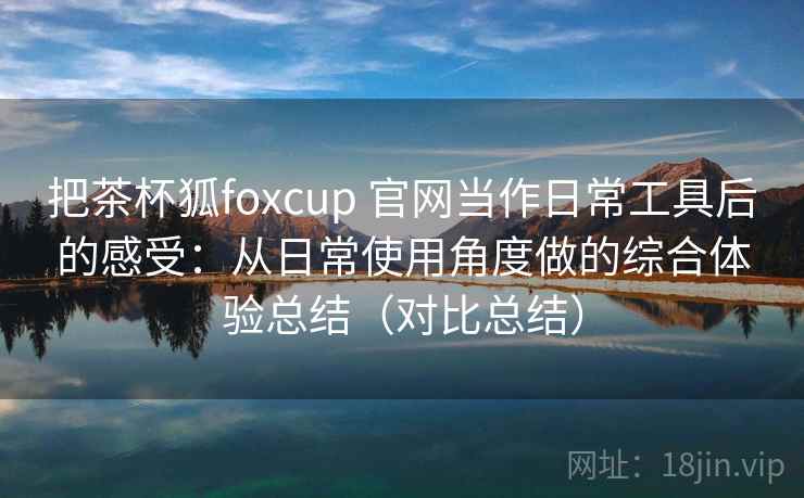 把茶杯狐foxcup 官网当作日常工具后的感受：从日常使用角度做的综合体验总结（对比总结）